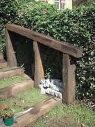 steps from railway sleepers