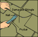 Removing damaged shingle 1