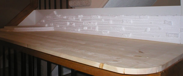 Christmas village rock face prior to painting