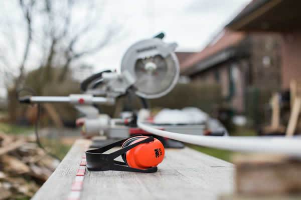 ear protection on work bench