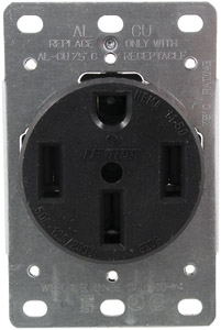 240 VAC 50 Amp Flush Mount Range Receptacle. (4 Wire)