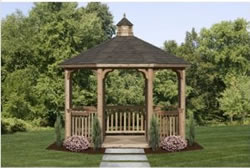 plantings around a gazebo