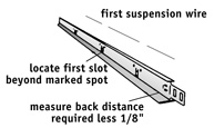 Measuring and cutting main <q>T</q> for the suspended ceiling
