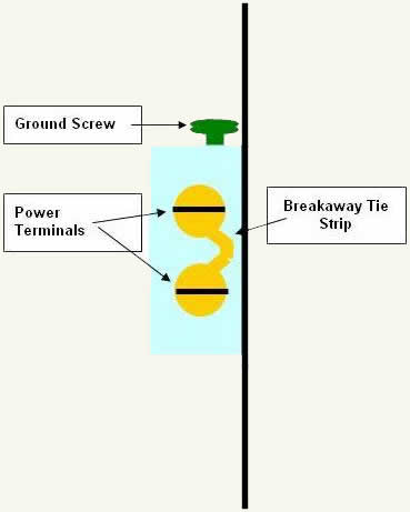 When purchased, a duplex receptacle will have the breakaway tie strips intact.