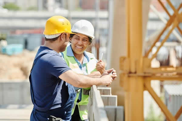 structural engineers working on a building