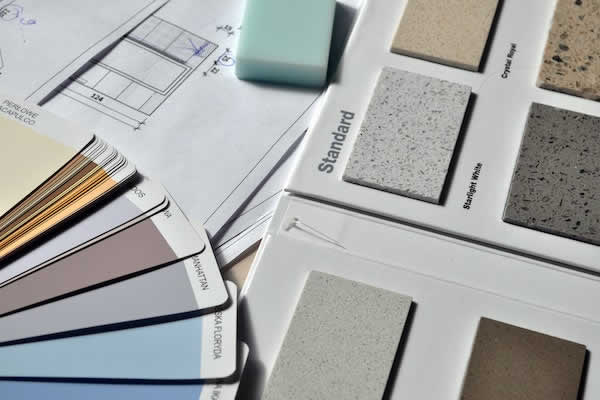 tile and paint sample collage