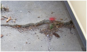 settled concrete slab