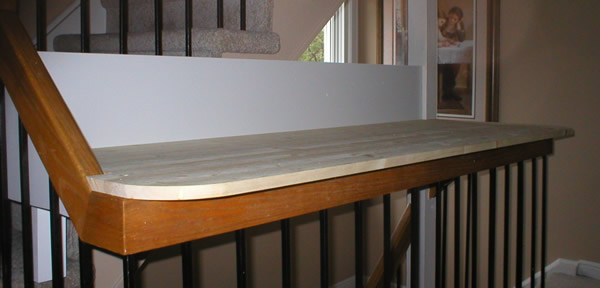 Christmas village platform with back and side from left