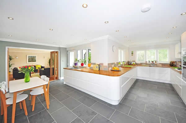 modern kitchen in white