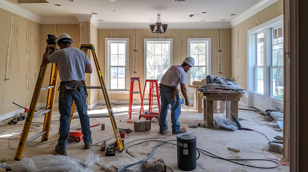 2 men working on a home renovation