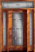 Exterior door with opaque glass