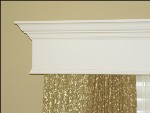 Window cornice with drapes