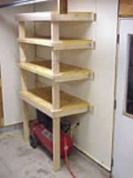 Shop storage shelves