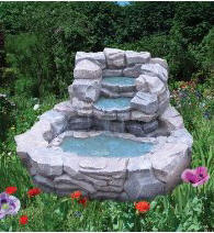 cobblestone waterfall fountain