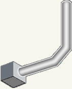 Preferred exhaust fan duct installation using two 45° elbows