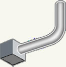 Typical exhaust fan duct installation using one 90° elbow