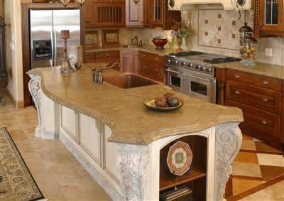 concrete countertop in kitchen