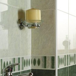 porcelain tile with candle holder mounted on tile