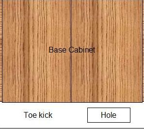 hole in cabinet toe kick