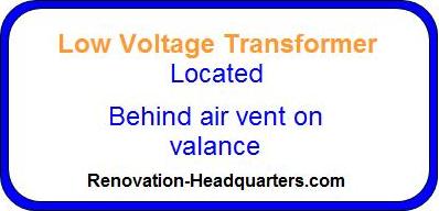 label for transformer behind grill in valance