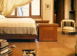leather floor in bedroom