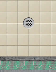 radiant electric heat under shower floor tile