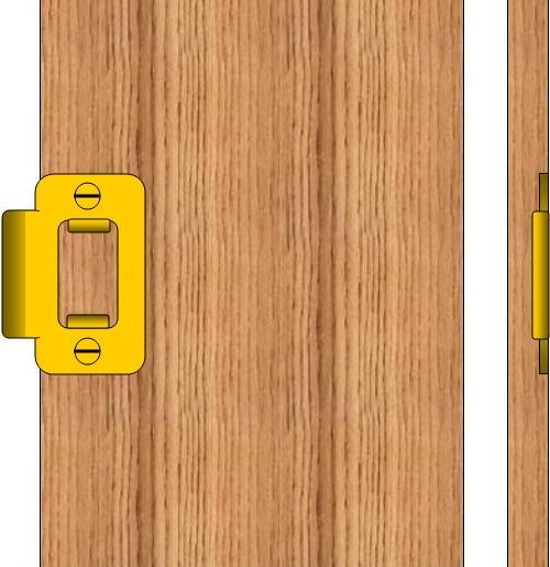 drawing strike plate on door jamb