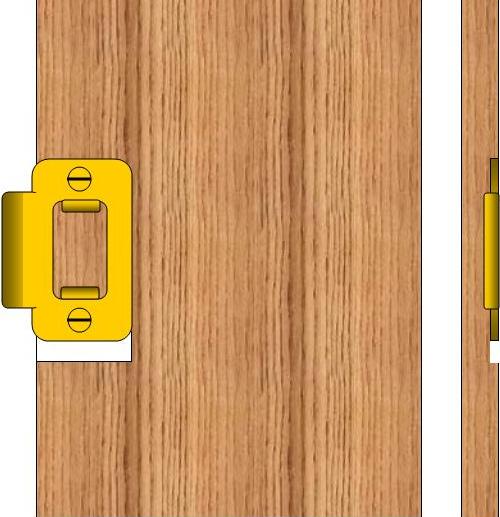 wood gap below strike plate