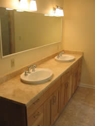 travertine/onyx bathroom countertop
