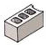 Three Core Concrete Block End
