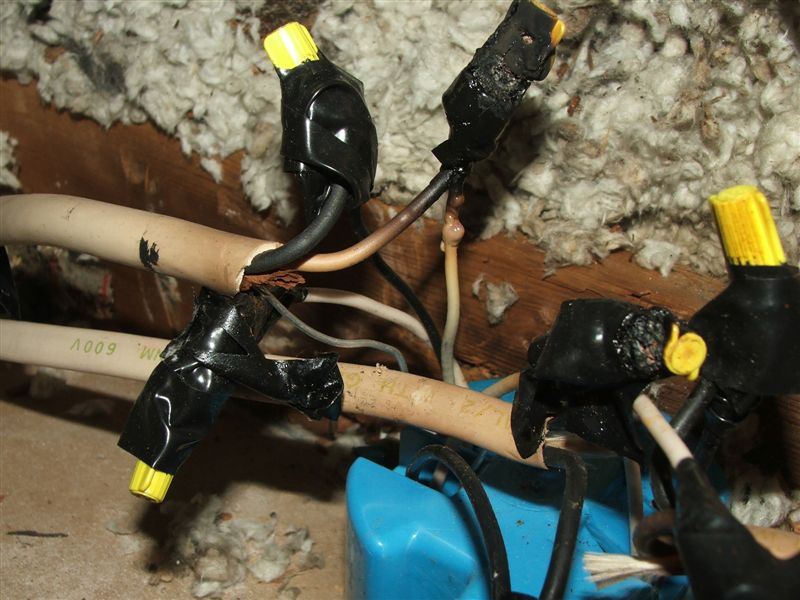 fire caused by incorrect connection of aluminum and copper wires