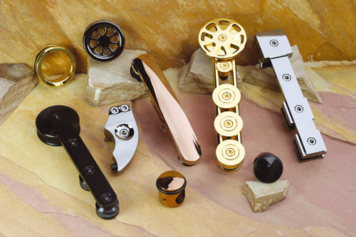 Various contemporary and modern sliding or barn door rollers