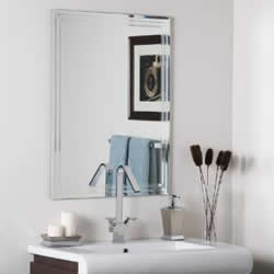 frameless bathroom mirror