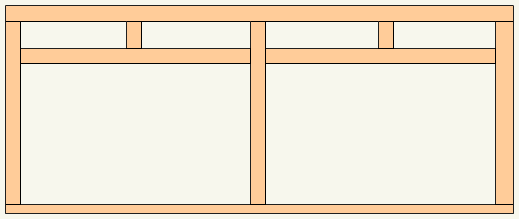 Cabinet face-frame construction for drawers above cabinet doors