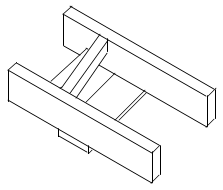 floor joists with strapping & bridging
